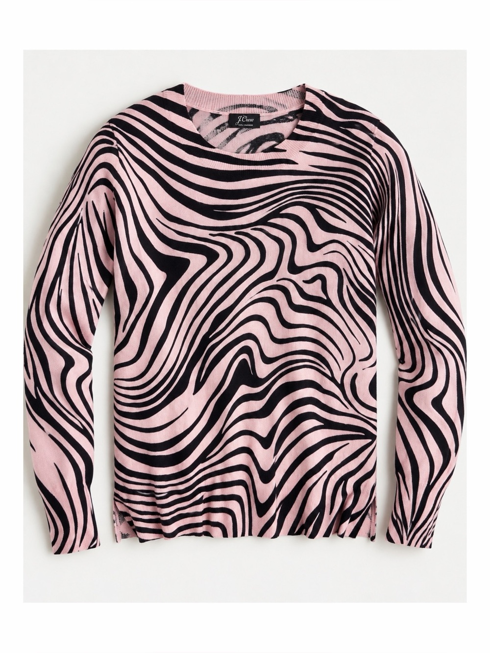 J. Crew Everyday Cashmere Sweater - Zebra Stripe